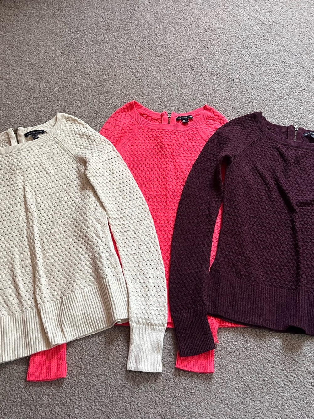 American Eagle Outfitters Crewneck Sweaters - Cream, Hot Pink, Plum